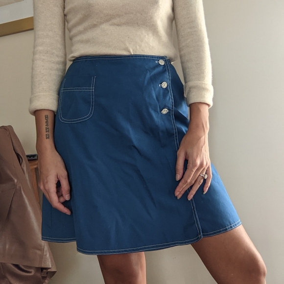 Vintage 60/70s sailor blue skort - Picture 3 of 4